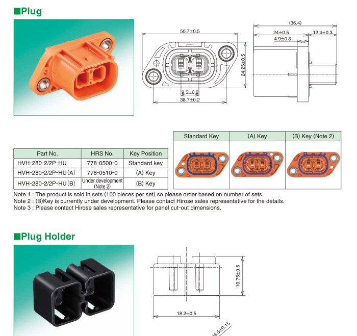 hirose广濑hrs汽车连接器HVH-280-2P/S-R  hrs代理  hirose汽车连接器