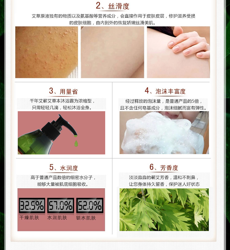 蕲艾沐浴露滋养肌肤抑菌止痒  蕲艾草本沐浴露