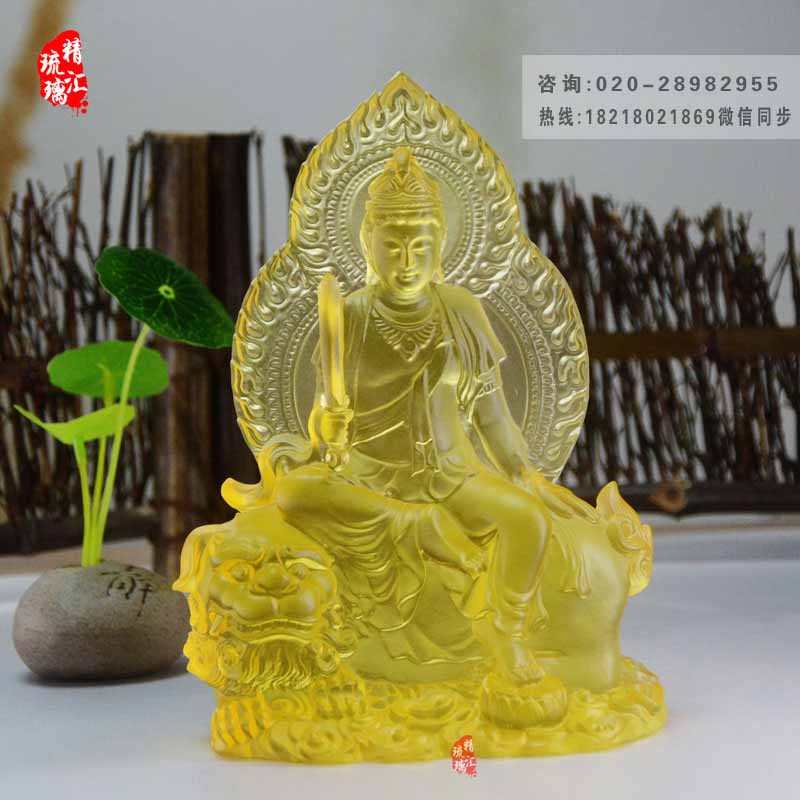 背光文殊菩萨琉璃佛像供奉 寺庙佛像工程万佛墙&nbsp;&nbsp;文殊菩萨佛像&nbsp;&nbsp;背光菩萨佛像供奉
