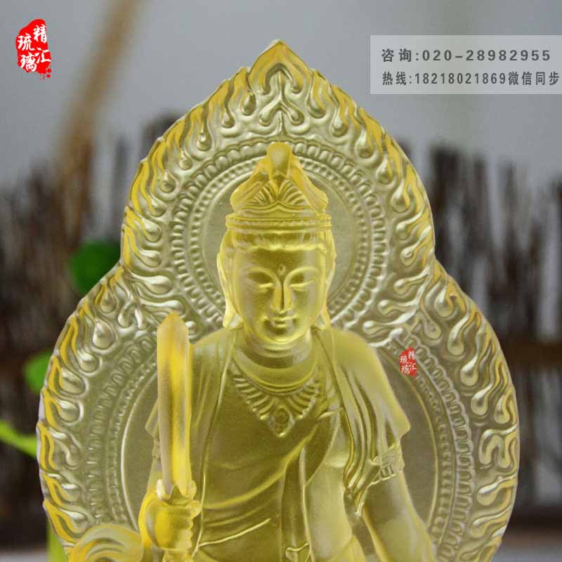 背光文殊菩萨琉璃佛像供奉 寺庙佛像工程万佛墙&nbsp;&nbsp;文殊菩萨佛像&nbsp;&nbsp;背光菩萨佛像供奉