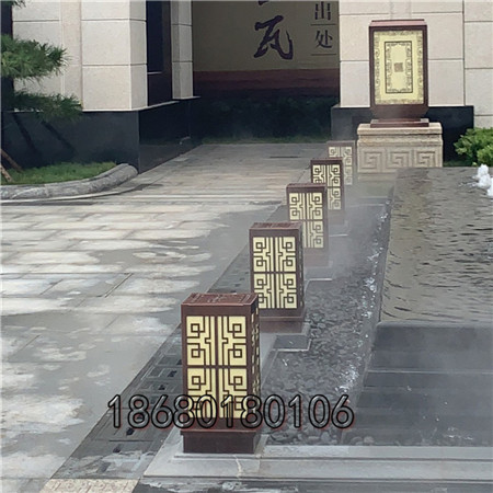 竹林夹道地灯不锈钢特色灯户外中式草坪灯石柱灯