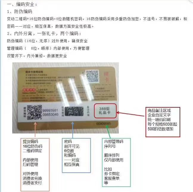重庆金禾通提货管理系统礼品卡样式优雅  二维码提货卡