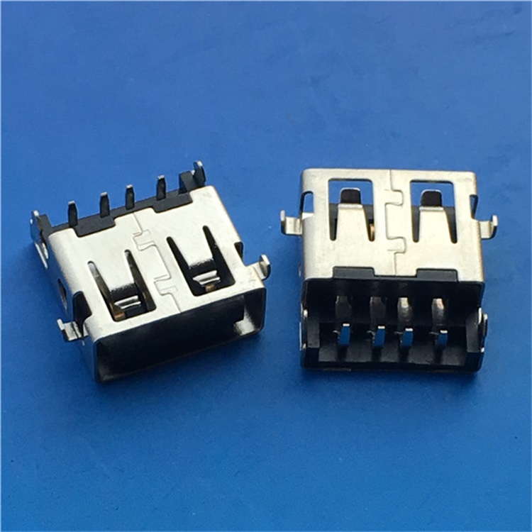 ?USB2.0沉板母座沉板2.36MM直边90度板下沉3.3  USB 2.0 沉板母座  AF 沉板