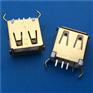 USB 2.0 AF180度直插DIP 4PIN 弯角卷边