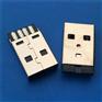 ?USB 2.0焊线公头 双面插 单面焊线 四焊盘 黑胶