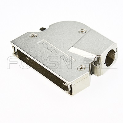 SCSI DB-68P 焊线公头 按键式锌合金外壳 70度&nbsp;&nbsp;68P焊线公头