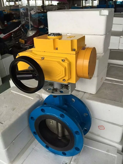 电动法兰蝶阀  衬胶