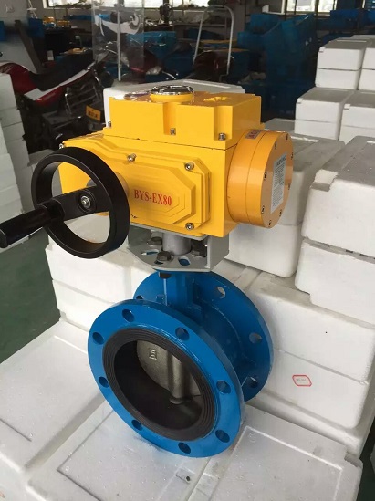 电动法兰蝶阀  衬胶