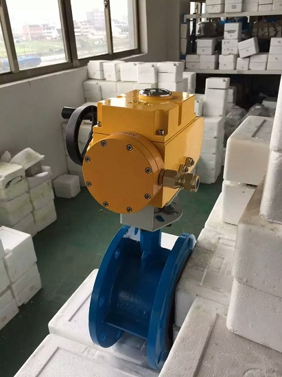 电动法兰蝶阀  衬胶