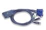 西安宏正ATEN2口带线式USB VGA/音频KVM切换器