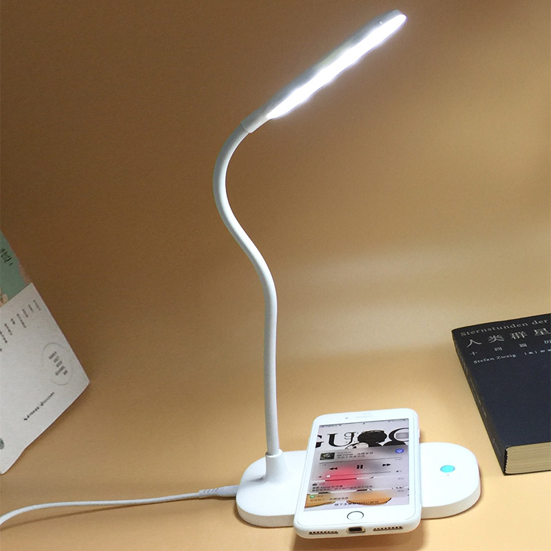 厂家供应新款学生办公专用LED护目台灯带无线充电功能  学生专用