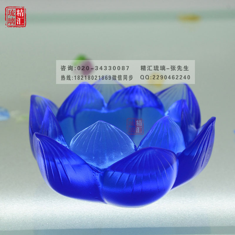 古法琉璃莲花烛台 佛前供奉烛台 广州深圳琉璃厂家&nbsp;&nbsp;广州琉璃生产厂家