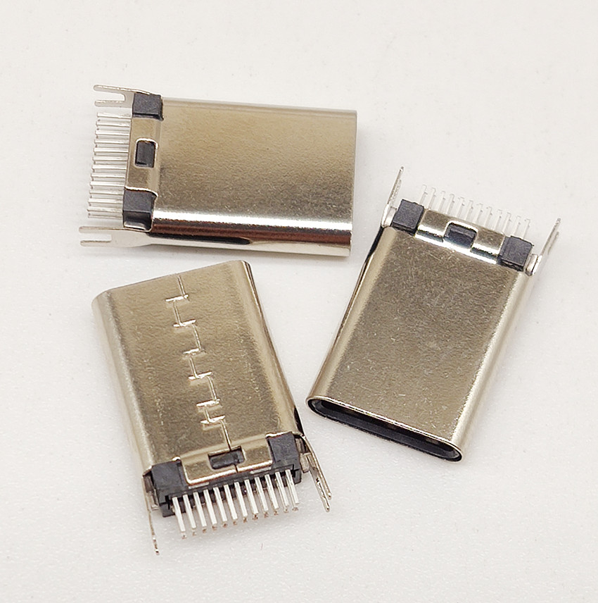 Type-c24P带鱼叉公头加长外露10.0 10.5铆插头  type-c24P加长公头  type-c加长10.0公头