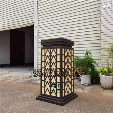 不锈钢柱头灯深褐色景观庭院灯人造云石透光立柱灯  深褐色庭院灯