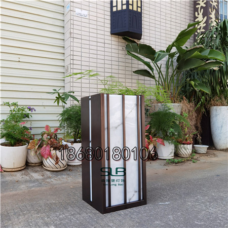 紫铜色柱头灯仿云石草坪灯示范区中式庭院灯  中式草坪灯