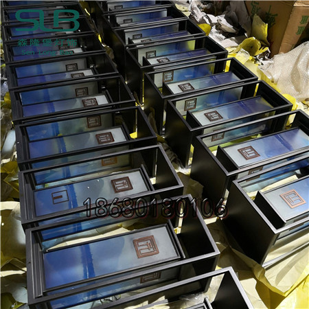 山水图草坪灯玻璃透光矮柱灯示范区特色灯工厂定制  玻璃矮柱灯