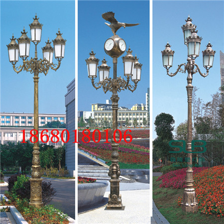 铸铝欧式庭院灯户外道路照明灯3.8米景观灯定制  铸铝庭院灯  道路照明灯嗯