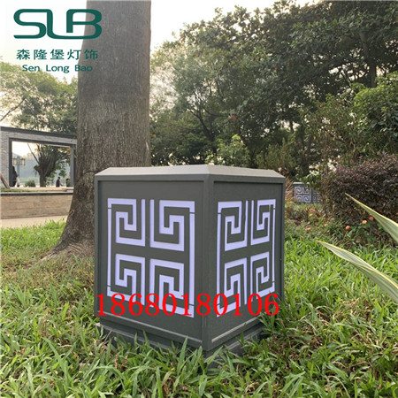 公园草坪灯白色亚克力板矮柱灯景观柱头灯新中式