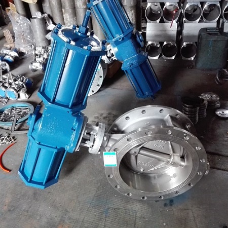 吉汇阀门厂家供应气动法兰硬密封蝶阀