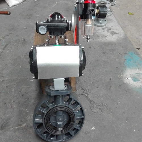 吉汇阀门厂家供应气动塑料蝶阀  双向  对夹