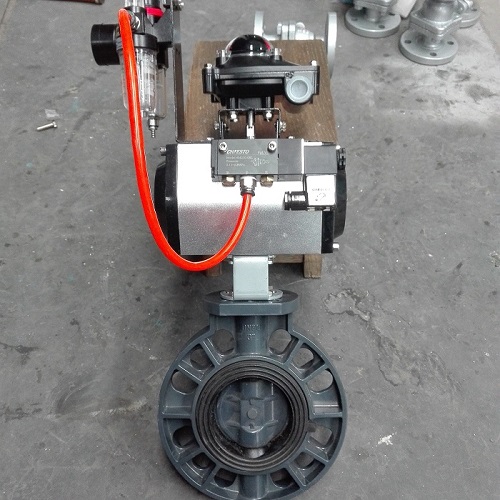 吉汇阀门厂家供应气动塑料蝶阀  双向  对夹