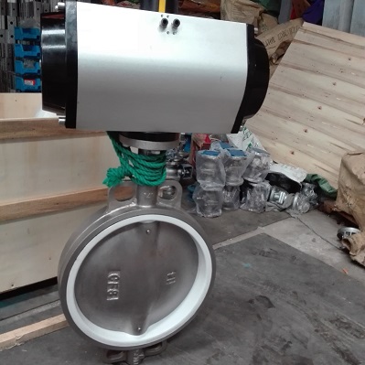 吉汇阀门厂家供应气动四氟密封蝶阀