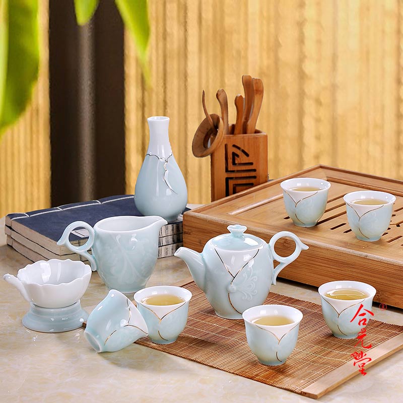 年会礼品茶具定制 陶瓷茶具上定制企业LOGO 文字  陶瓷茶具定制logo  茶具定制企业logo