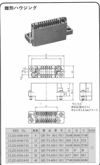 hrs/hirose机架面板连接器QR/P4-40P-C  广濑hrs  hrs代理