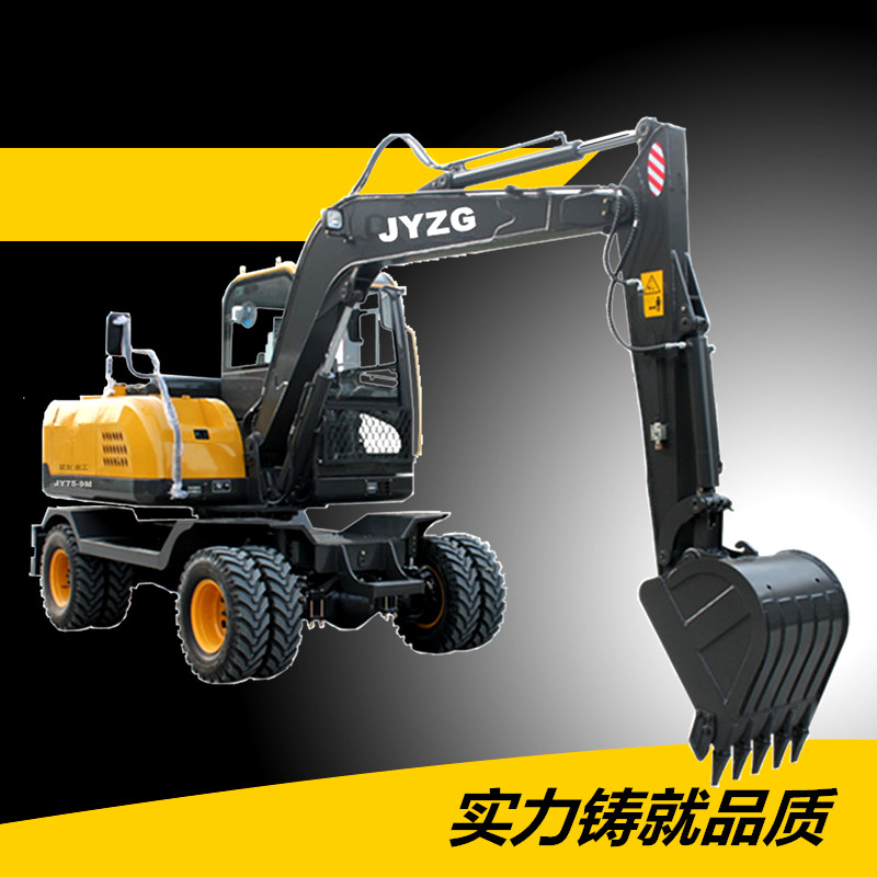 聚友供应小型挖掘机破碎路面液压系统轮式挖掘机  聚友轮挖  7吨轮挖  农用轮式挖掘机