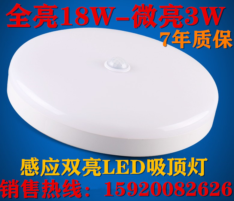 双亮LED吸顶灯  全灭-微亮LED吸顶灯  18-2W双亮LED吸顶灯