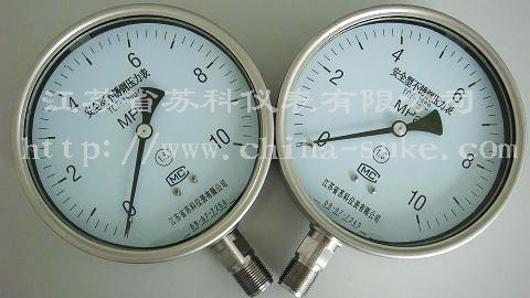 全不锈钢安全型压力表