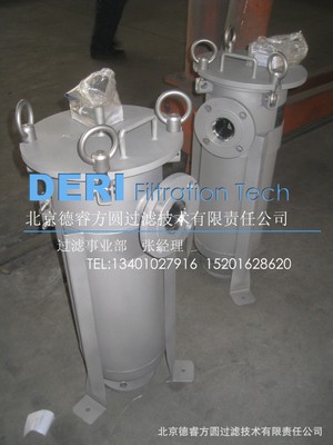 1号袋式过滤器配316L烧结网篮，不锈钢袋式过滤器