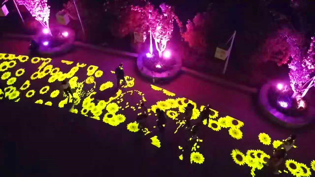 郑州地面互动投影厂家  墙体投影  室外投影