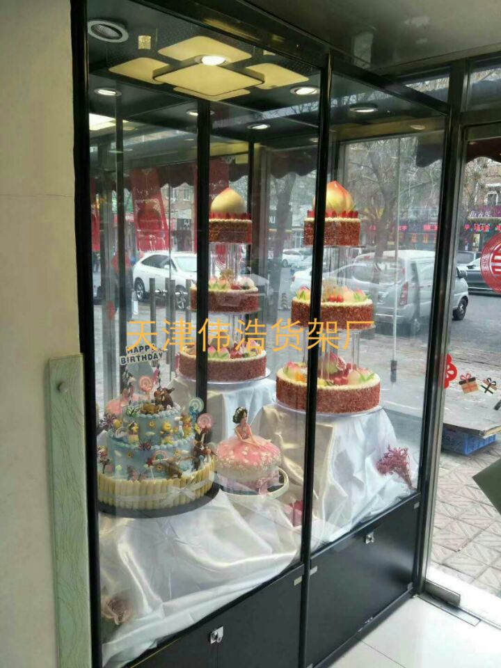 保健品展柜食品展柜连锁店展柜定做蛋糕模型展柜定做  食品展示柜
