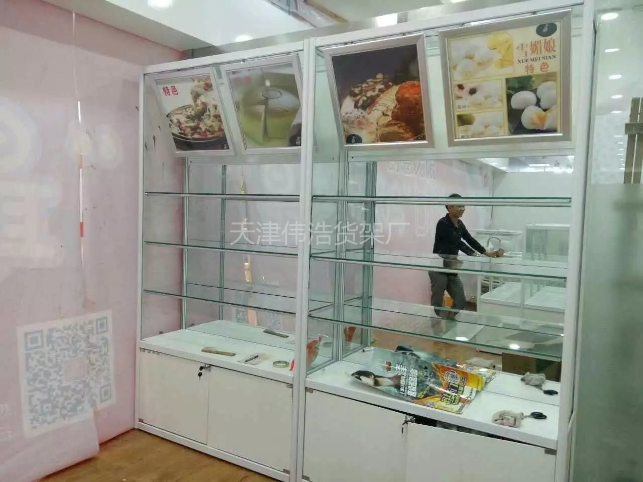 保健品展柜食品展柜连锁店展柜定做蛋糕模型展柜定做  食品展示柜