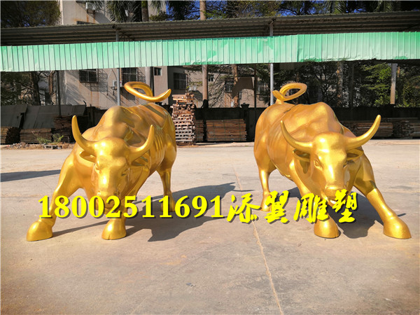 牛年让你牛转钱坤吉祥物玻璃钢金牛雕塑招财摆件  吉祥物牛雕塑  玻璃钢风牛模型雕塑