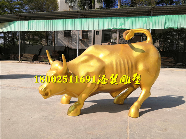 牛年让你牛转钱坤吉祥物玻璃钢金牛雕塑招财摆件  吉祥物牛雕塑  玻璃钢风牛模型雕塑