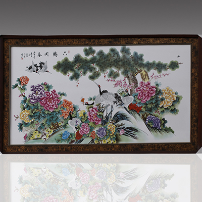 景德镇高温瓷板画 中式家具瓷板画 青花瓷板画厂家直销
