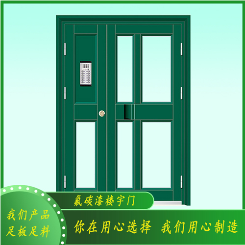 厂家供应工程用楼宇门  子母对讲门 氟碳漆单元门 售后无忧