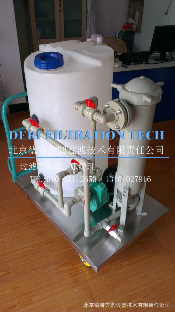 耐强酸强碱防腐蚀过滤小车，移动过滤系统  小型移动防腐过滤小车