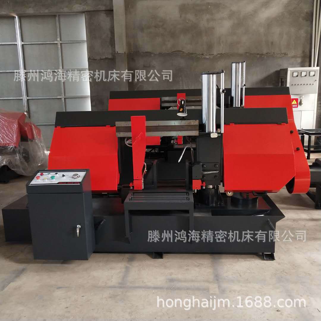 山东生产锯床厂家-GB4250工字钢带锯床斜切架自动下料  GB4250锯床