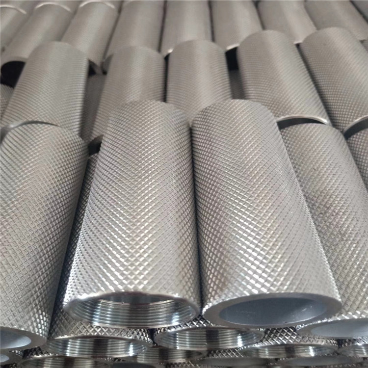 温州厚壁6063滚花铝管实心网纹滚花铝管