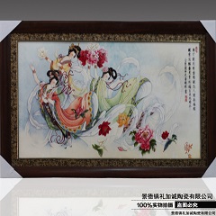 推德镇陶瓷摆件 人物瓷板画 手绘瓷器