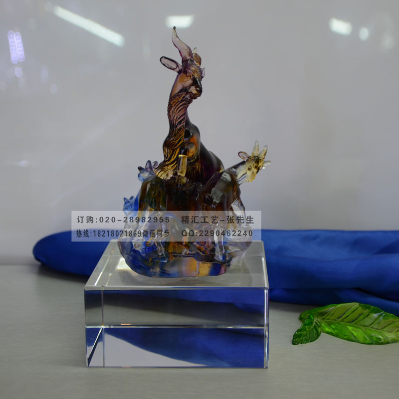 广州五羊纪念品 琉璃雕像摆件单位退休礼品  单位退休离休留念