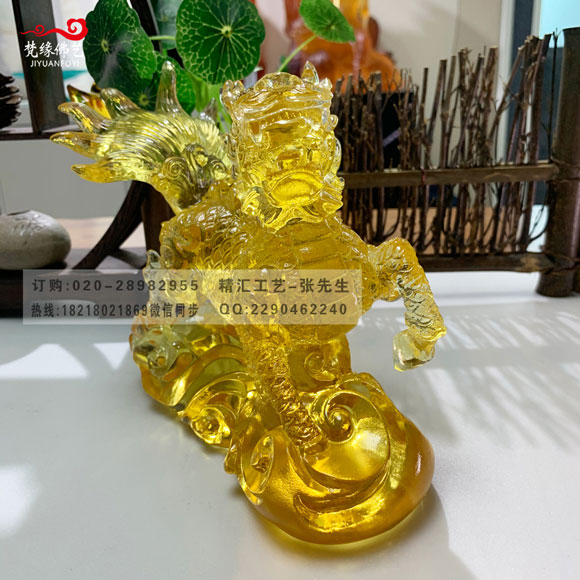 琉璃麒麟神兽摆件 乔迁新居礼品闺蜜搬家客厅装饰  琉璃麒麟摆件  居家办公装饰品