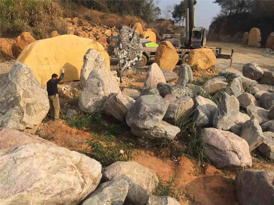 广东泰山石厂家园林景观绿化点缀石泰山石批发基地  吨位泰山石厂家  大型园林景观石  草坪点缀、假山制作