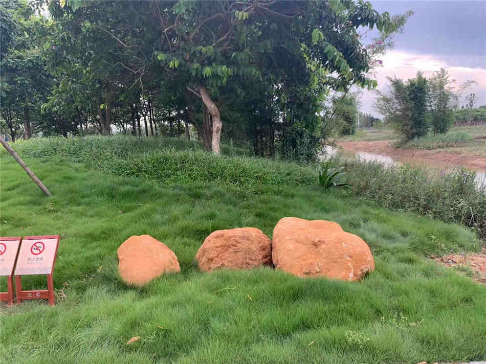 广东大型吨位草坪点缀石黄蜡石原产地批发  吨位黄蜡石  大型园林景观石  草坪点缀、假山制作