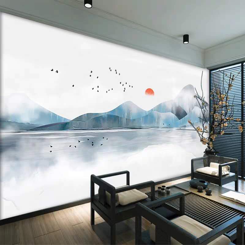 河北定州定制电视沙发背景墙山水装饰画厂家  背景墙安装  背景墙厂家  背景墙价格