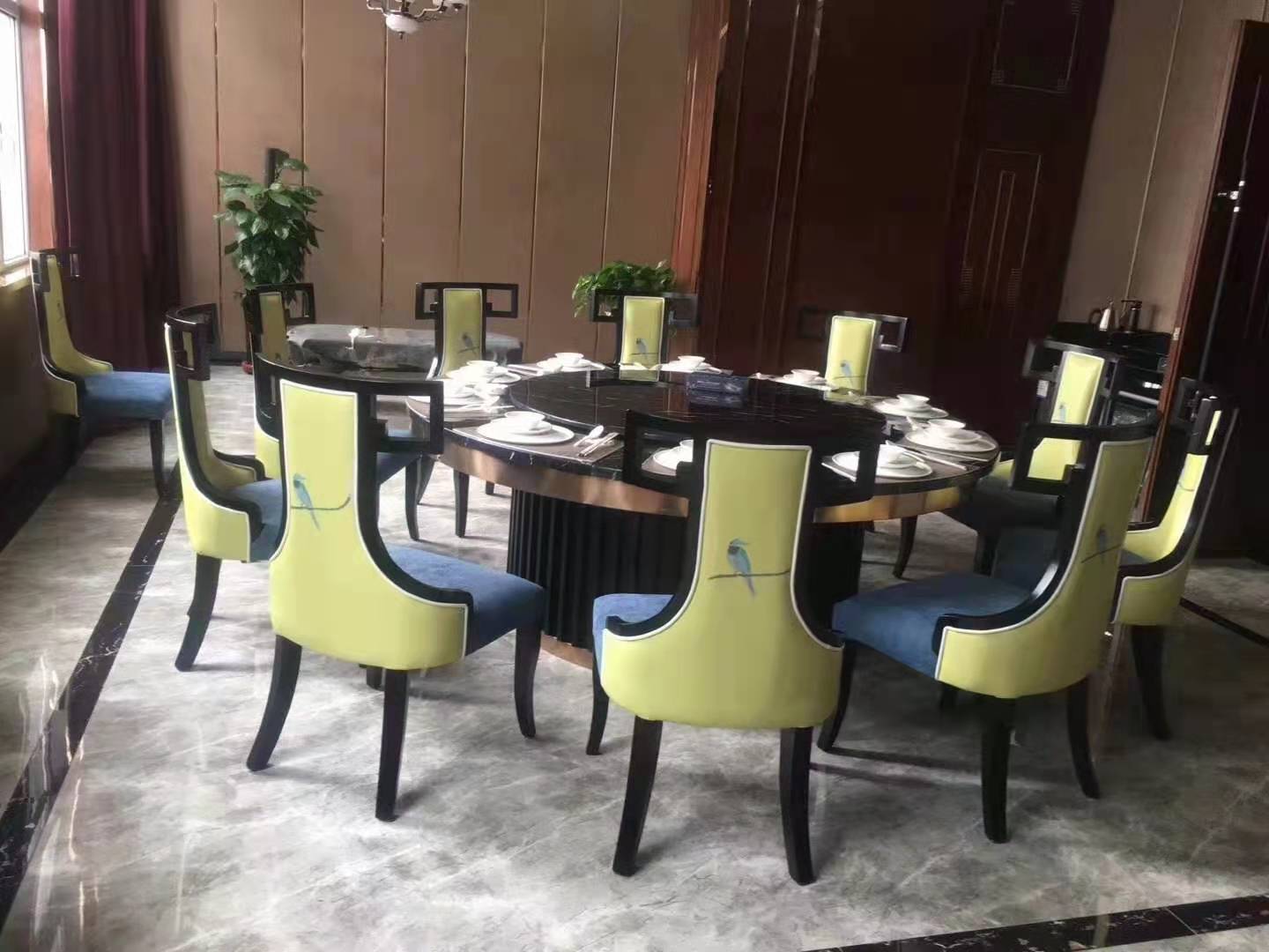 电动圆桌酒店包间圆桌自动旋转餐桌椅厂家定制  电动圆桌定制