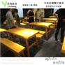 烤鱼店烧烤店餐桌椅 木屋烧烤中式四人位餐桌长凳定做